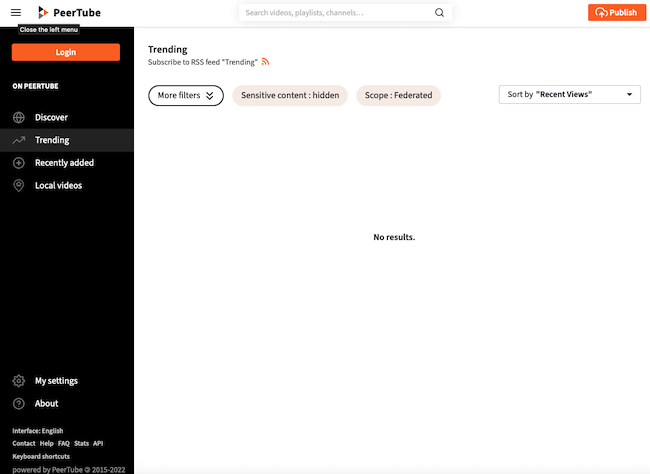 The PeerTube Landing Page The PeerTube Landing Page