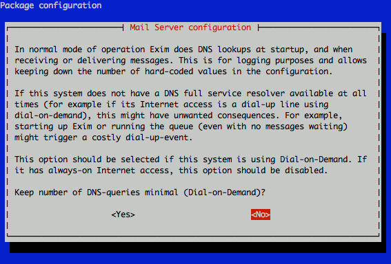 Exim4 DNS queries configuration on Ubuntu 11.04 LTS (Lucid). Exim4 DNS queries configuration on Ubuntu 11.04 LTS (Lucid).