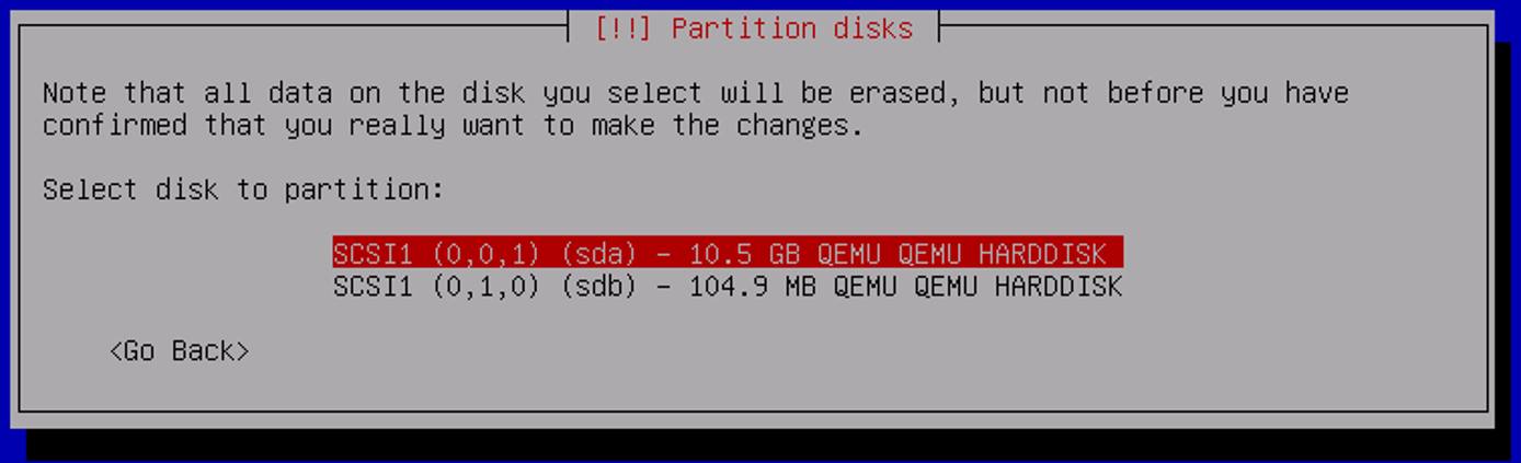 Debian 8 Volume Selection Debian 8 Volume Selection